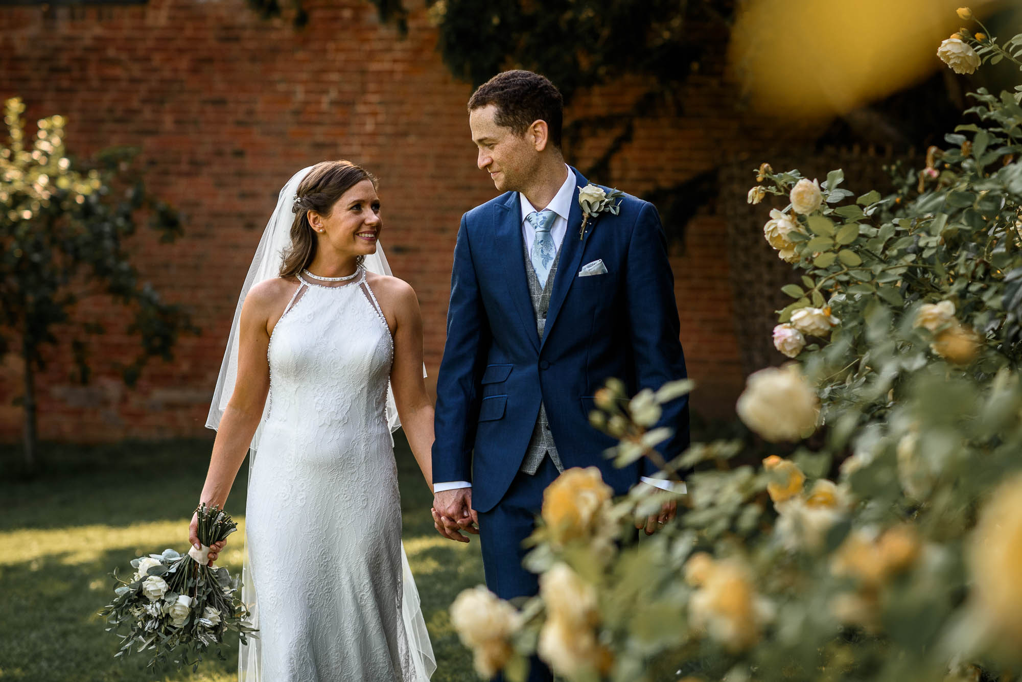 Bride and Groom posed wedding portrait